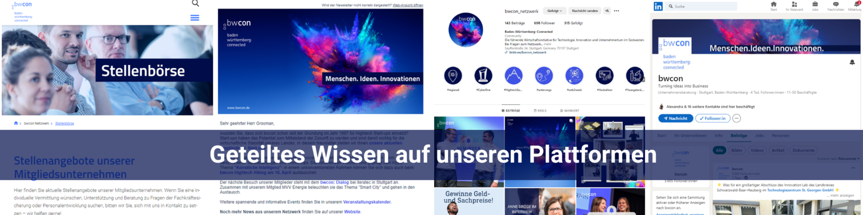 bwcon Plattformen für unsere Mitglieder